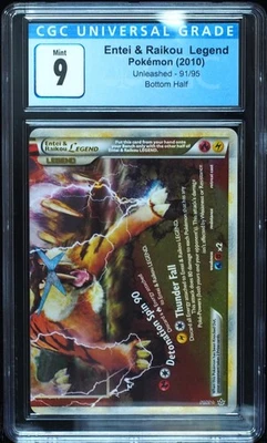 Entei & Raikou Legend Bottom 91/95 CGC 9 HS Unleashed Pokemon Card - Image 1 of 3