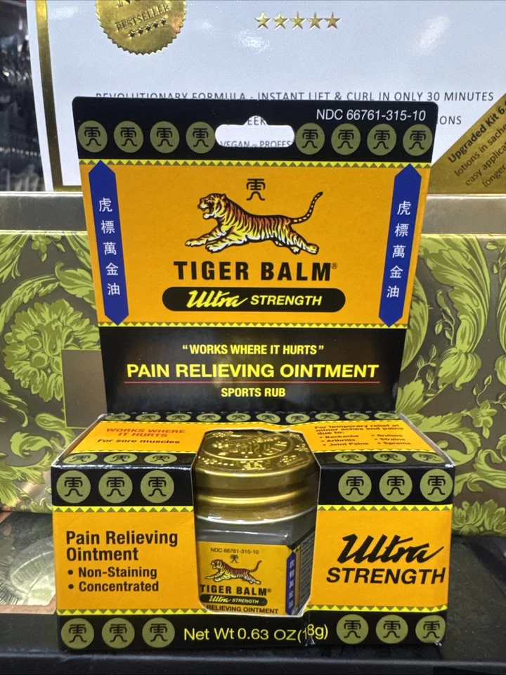 Tiger Balm Ultra Strength Ointment for Muscle Pain, 18g, 0.63 oz (3 Bottles) - Image 1 of 4