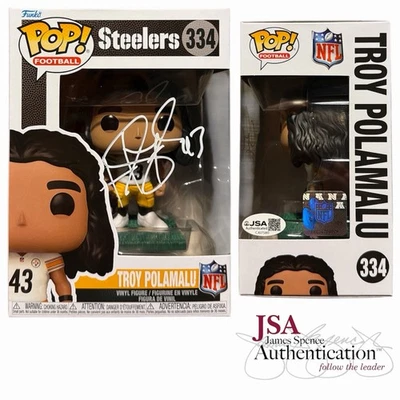 Troy Polamalu Signed Pittsburgh Steelers Funko Pop #334 White Jersey ~ JSA COA - Image 1 of 2