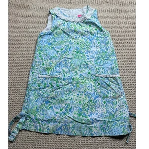 Lilly Pulitzer Little Lilly klassisches Etuikleid Mädchen 8 Hydra blau Dandy Löwen - Bild 1 von 9