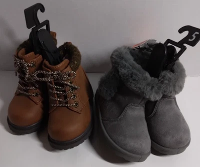 Botas suéter de punto marrón imitación piel de oveja grises para niñas Wonder Nation talla 4--5 Foto 1 de 4