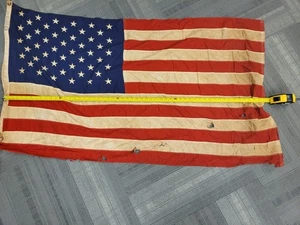 Vintage Bulldogge Wimpelkette USA amerikanische Flagge 50 Sterne 3' x 5' / Baumwolle - Bild 1 von 13