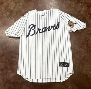 Atlanta Braves Majestic Cooperstown Men's Home White Jersey - Size L - Picture 1 of 4