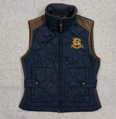 Chaleco Chaleco Ralph Lauren Para Mujer Talla M Azul Marino Acolchado Cremallera Completa Sin Mangas Foto 1 de 4