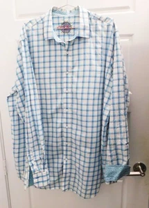 Robert Graham 100% Cotton Blue White Long Sleeve Button Down Shirt 1XLT - Picture 1 of 6