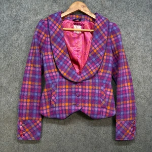 Ness Of Scotland Jacket Womens Size UK 10 Multi 100% Wool Tartan Sylvia Blazer - Picture 1 of 12