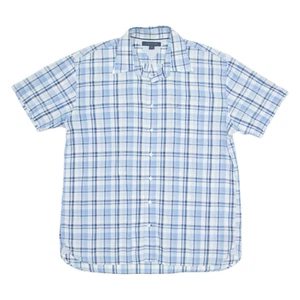 TOMMY HILFIGER Mens Shirt Blue Plaid 2XL - Picture 1 of 6