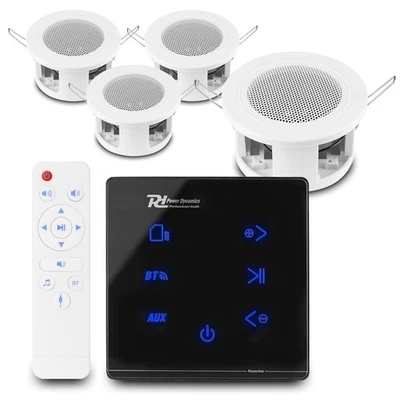 Home Bluetooth Ceiling Speaker System with A50B Wall Amplifier and 4x 3" CSBA3L - Image 1 of 4