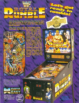 1994 DATA EAST WWF ROYAL RUMBLE PINBALL FLYER - Image 1 of 2