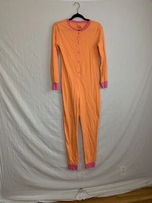 Pijamas de una pieza No Boundaries Y2K rosa naranja a lunares para mujer talla mediana Foto 1 de 4