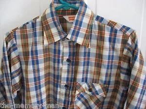 Levi's White Tab Men's Small Button Front Shirt Plaid Long Sleeve - Picture 1 of 5