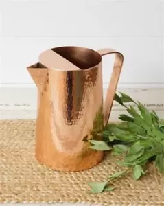 Edel und Elegant Lebensmittelecht Gehämmert Stahl Kupfer Finish Krug Kanne 9" Hoch - Bild 1 von 1