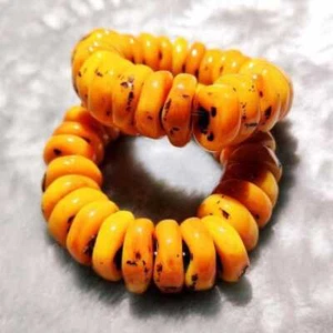 Naturals Ámbar Amarillo Cera de Abejas Piedra Antigua Ábaco Cuentas Pulsera Fiesta - Imagen 1 de 8