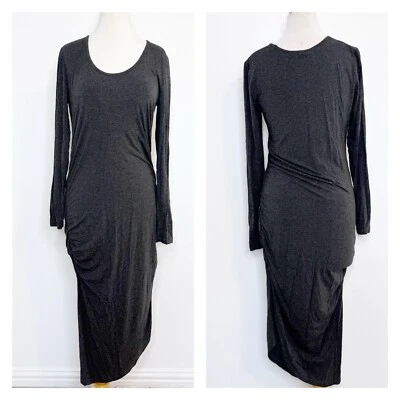 Isabella Oliver Maternity Asymmetrical Dress Size US 10 Grey Minimalist Stretch - Image 1 of 4