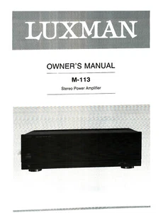Luxman Owners Manual Stereo Power Amplifier M-113, original - Bild 1 von 1