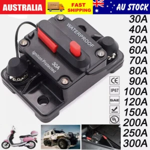 30A 50A-300A AMP Car Circuit Breaker 12V-48V Fuse Reset Waterproof DC Car Boat - Picture 1 of 22