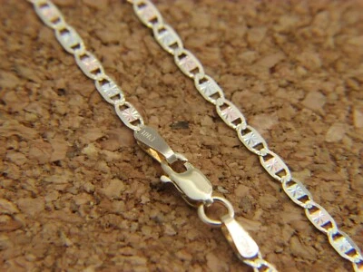 Solid 10K Gold 3 tone Valentino chain Necklace Real 10k Gold  - Image 1 of 2