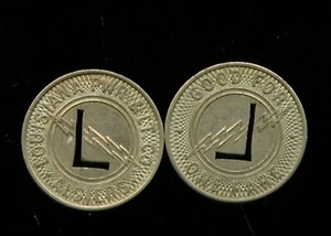 ZWEI LOUISANA POWER & LIGHT CO. TOKENS (2G897) ZWEI ALGIER, LA BUS TOKENS - Bild 1 von 3