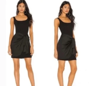 Bailey 44 Black Sarong Mini Dress Sleeveless Ruched Bodycon Cocktail Size Small - Picture 1 of 7