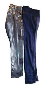 2 Pair Justice Active Girls Navy Blue & Silver Leggings Size 14 - Picture 1 of 10