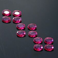 12 Pcs Natural CERTIFIED Untreated Ruby Red Color Oval Loose Gemstone 7x5 mm 