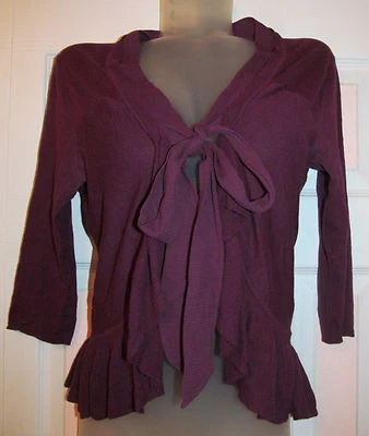GUINEVERE / ANTHROPOLOGIE бордовое красное вино галстук кардиган свитер верхний M - Изображение 1 из 4
