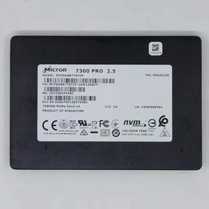 7.68TB MICRON SSD 7300 PRO U2 HTFDHBE7T6TDF Solid State Drive 2.5" NVMe 7680GB - Picture 1 of 3