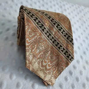 Vintage Givenchy Herren Paris Krawatte braun geometrisch Seide Krawatte Italy Couture - Bild 1 von 12