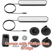UNOPENED Philips Hue Play White & Color Ambiance LED Light - Black w/ Hue Hub