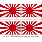 JAPAN Japanisch Kyokujitsuki Flagge, 50mm Vinyl Aufkleber x4