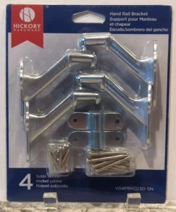1 - 4 PIECE SET - HICKORY HARDWARE SATIN NICKEL HAND RAIL BRACKET (Inv12294) - Picture 1 of 2