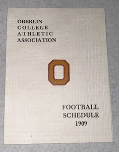 1909 Oberlin College Ohio Conference Champions Football Schedule Scorecard - Picture 1 of 5
