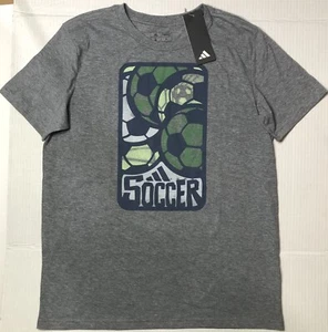 Boys Soccer Adidas Athletic T-Shirt Youth Sports Training Active Wear XL - Picture 1 of 3