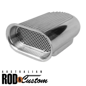 Polished Hilborn Style Alloy Finned Air Scoop Suit 4 Barrel Carb Holley Rocheste - Picture 1 of 9
