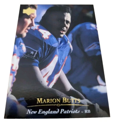 1995 Upper Deck Marion Butts Football Card #160 NFL New England Patriots (B3 - Image 1 of 2