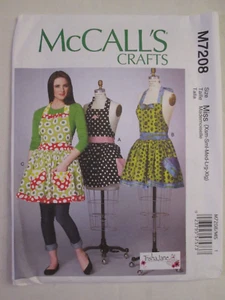 McCalls 7208 Bib Aprons Pattern MIss 4-22 Vintage Style Retro Kitchen Uncut FF - Picture 1 of 2