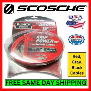 Rockford Fosgate Power Amplifier Kit w/ Signal Cable for Car 200Q 10Ga Oldschool - Picture 1 of 10