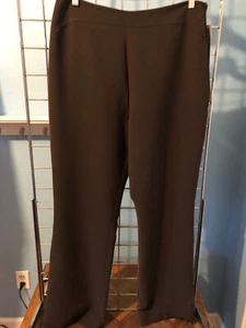 Kate Hill brown polyester lined dress pants with side zipper - Picture 1 of 8