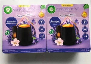 2 Air Wick Essential Mist Starter Kits-Lavender Almond Blossom Cordless Diffuser - Picture 1 of 4