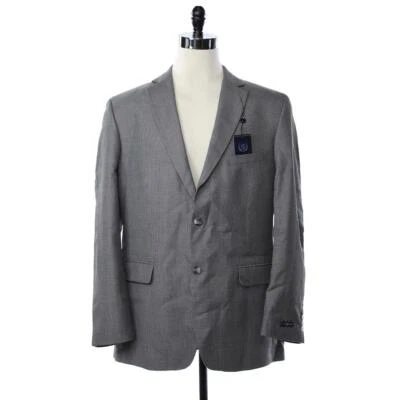 Combo Crosshatch poliéster/viscosa gris 44L Club Room NUEVO para hombre 2 botones $250 Foto 1 de 4