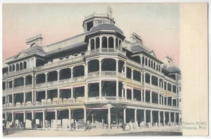 Phoenix 1908, Arizona - farmacia y hotel Adams - postal vintage - Imagen 1 de 2