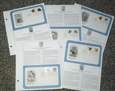 2010 Animal Rescue Adopt a Shelter Pet Sc 4451-4460 FDCs 5 PCS info pages 4460a - Image 1 of 3