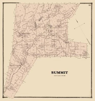 Historic City Map - Summit New York - Stone 1866 - 23 x 24.58 - Vintage Wall Art - Image 1 of 4
