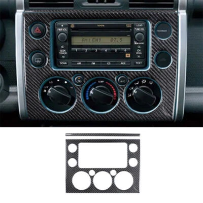 Cubierta de consola climática interior de fibra de carbono para Toyota FJ Cruiser 2007-14 Foto 1 de 4