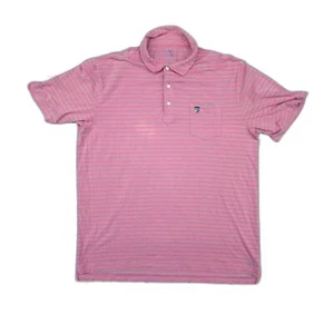 Peter Millar Mountainside Collection Golf Polo Shirt Pink / Blue Striped Size L - Picture 1 of 12