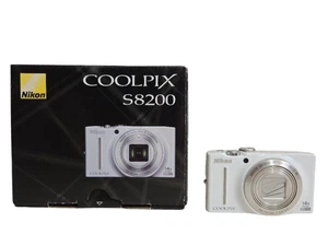 Nikon COOLPIX S8200 16.1MP Compact Digital Camera White From Japan Used Nikon - Picture 1 of 6