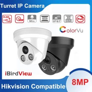 Cámara IP a todo color compatible con Hikvision de 8 MP POE micrófono incorporado CCTV - Imagen 1 de 10