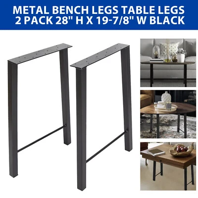 Nuevo Patas de Mesa de Centro de Acero Negro 28" Hágalo Usted Mismo Banco de Trabajo Escritorio Mesa de Comedor Patas Foto 1 de 4