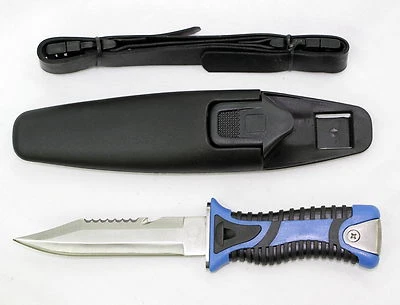 QUALITY STEEL DIVE KNIFE Scuba Scabbard Snorkel Hawk (Grey/Black or Blue/Grey) - image 1 of 2