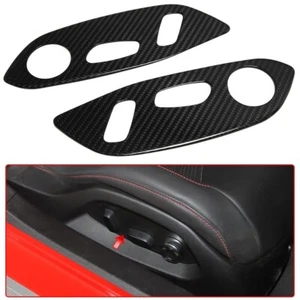 C8 Corvette Carbon Fiber Interior Side Seat Control Trim Covers 2020-2024 - Picture 1 of 4